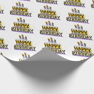 Cadeau Joyeux papier d'enveloppement d'anniversaire