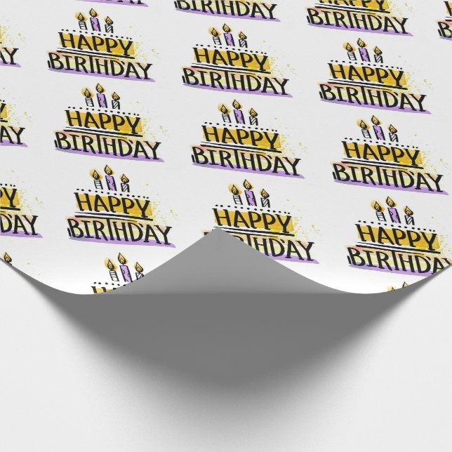 Cadeau Joyeux papier d'enveloppement d'anniversaire (Coin)