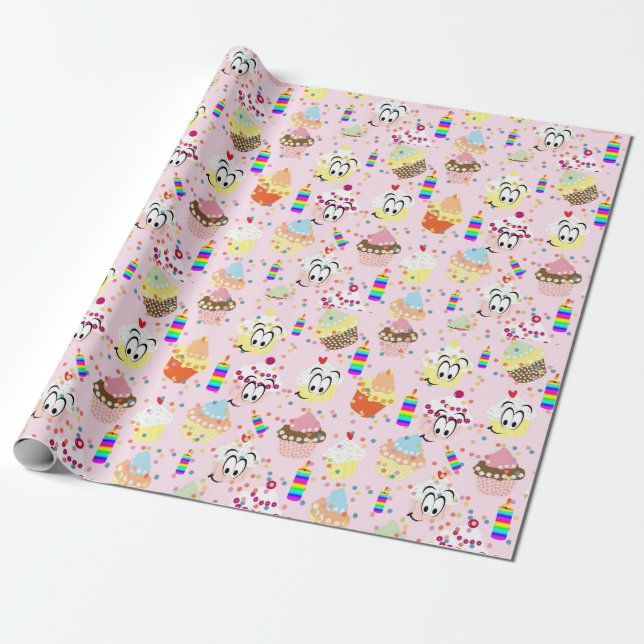 Cadeau Joyeux papier d'enveloppement d'anniversaire (Déroulé)