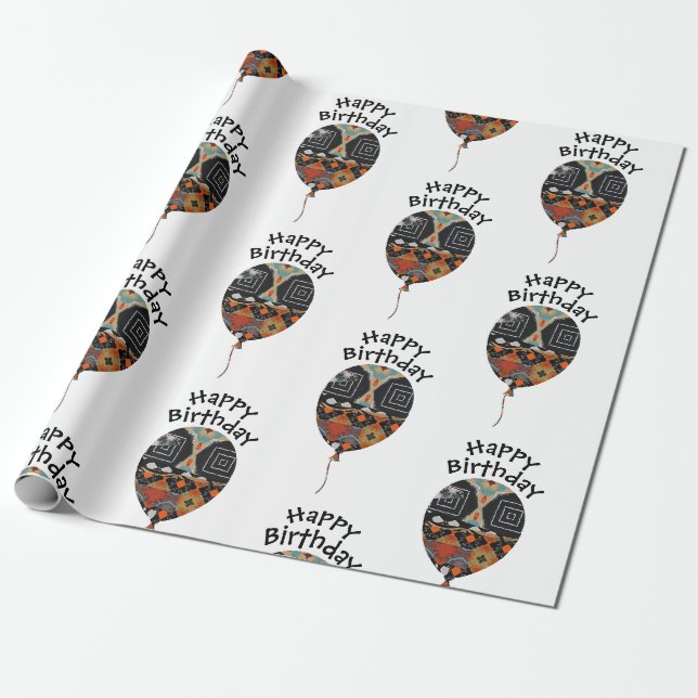 Cadeau Joyeux papier d'enveloppement d'anniversaire (Déroulé)