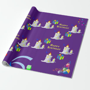 Cadeau Joyeux papier d'enveloppement d'anniversaire