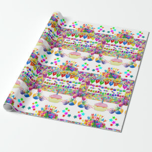 Cadeau Joyeux papier d'enveloppement d'anniversaire