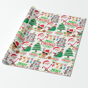 Cadeau Joyeux papier d'enveloppement de fête de Noël