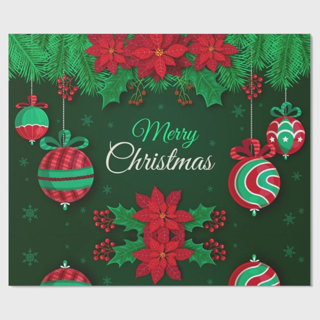 Cadeau Joyeux papier d'enveloppement de Noël (Plat)