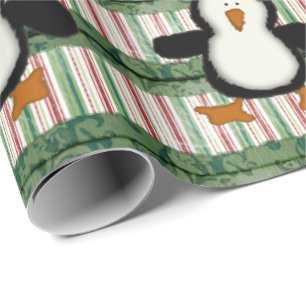 Cadeau Joyeux papier d'enveloppement de pingouin de Noël