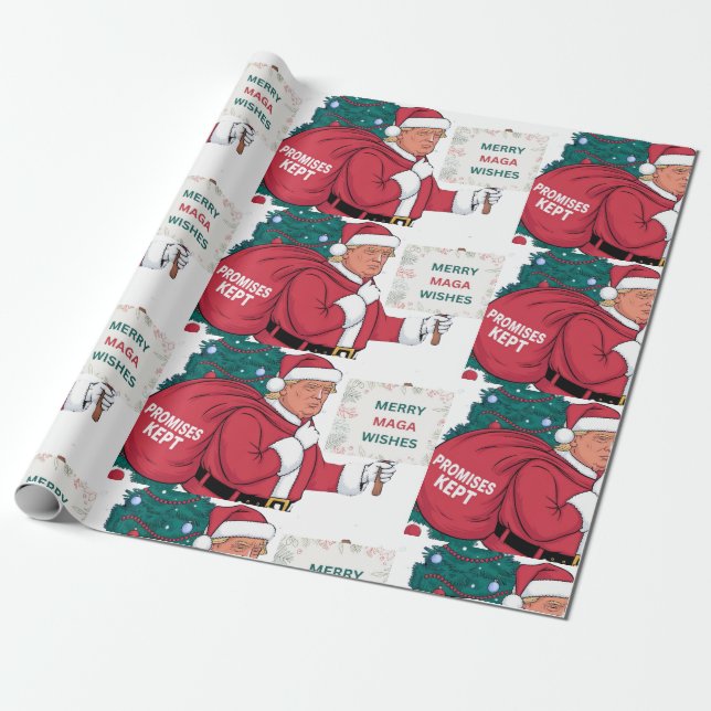 Cadeau Joyeux papier d'enveloppement MAGA (Déroulé)