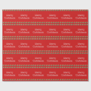Cadeau Joyeux papier d'enveloppement rouge Noël