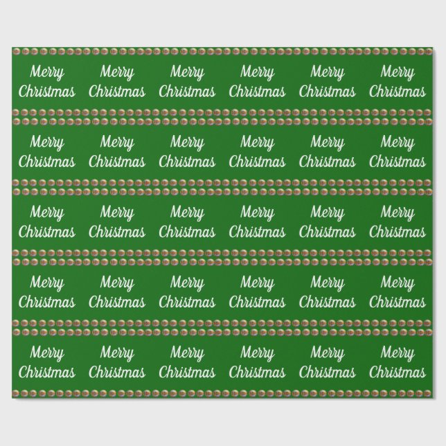 Cadeau Joyeux papier d'enveloppement vert de Noël (Plat)