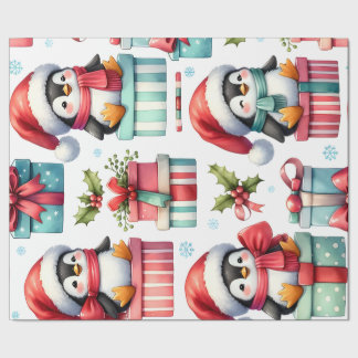 Cadeau Joyeux Pingouins Présents Enveloppement Papier