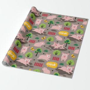 Cadeau Joyeux Porcelets Dans Le Papier À Envelopper La Bo