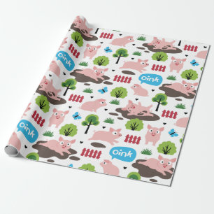 Cadeau Joyeux Porcelets Dans Le Papier À Envelopper La Bo