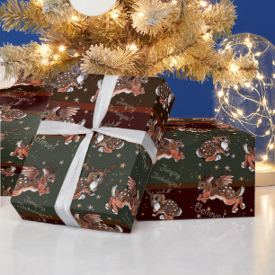Cadeau Jumping Jackalope Noël Enveloppement Papier