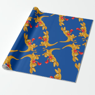 Cadeau Kangaroos dans la boîte Gants Enveloppement Papier