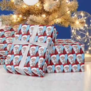 Cadeau KiniArt Père Noël n Westie Papier d'enveloppement 
