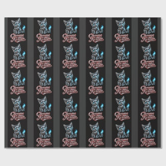 Cadeau Kitty Chrome Papier d'Emballage Noir