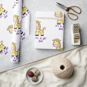 Cadeau La Girafe en papier d'enveloppement de la faune C'