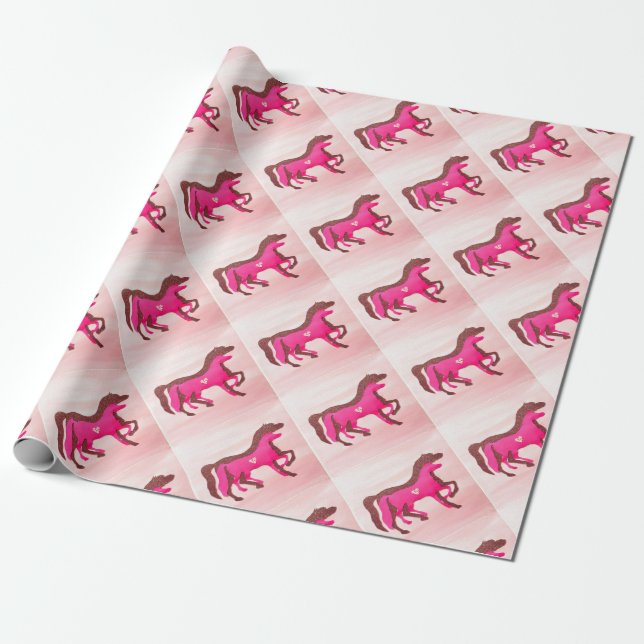 Cadeau La main a conçu le papier d'emballage de cheval (Déroulé)