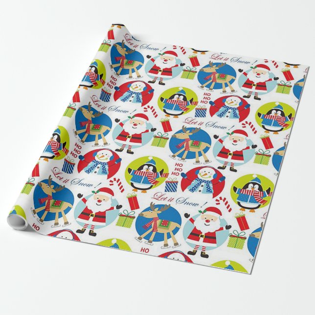 Cadeau Laisser Neige Papier Enveloppant Noël (Déroulé)
