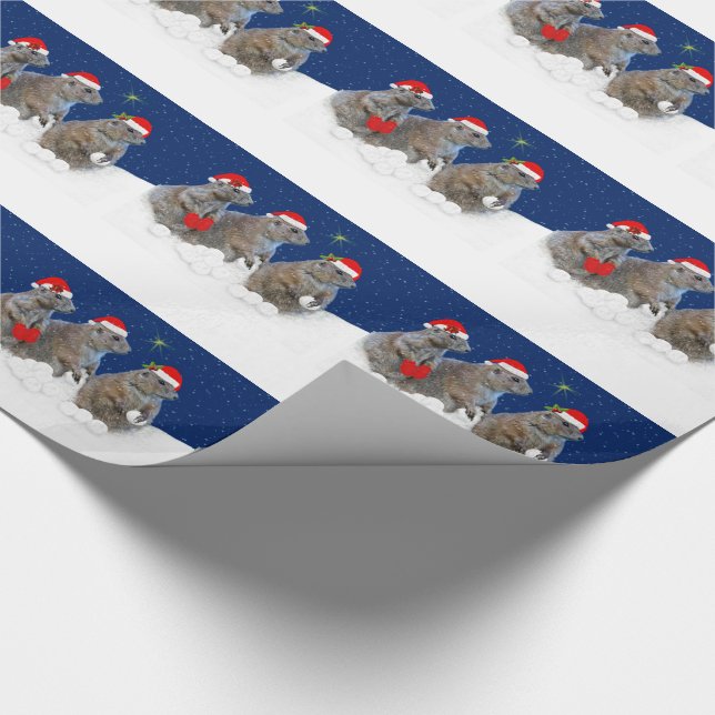 Cadeau Laissez lui neiger papier d'emballage de Noël (Coin)