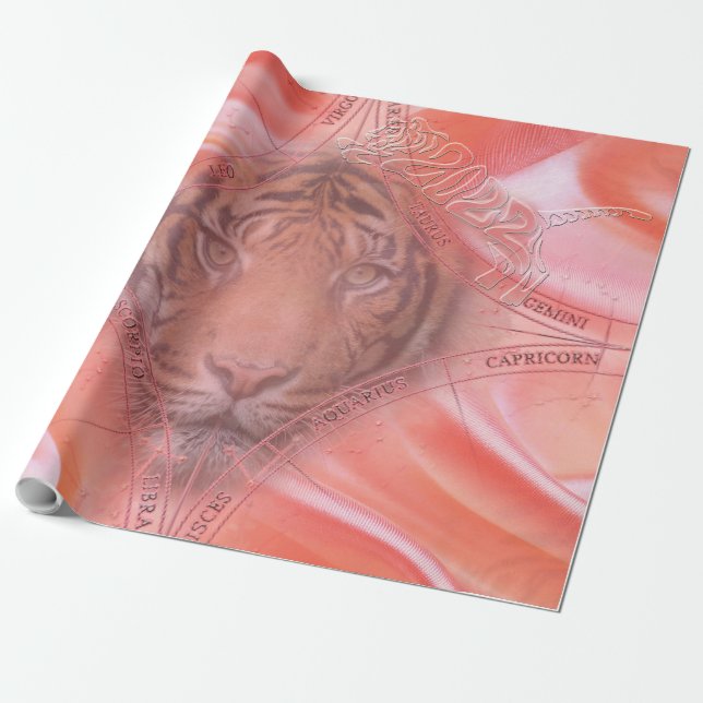 Cadeau L'année du papier d'enveloppement de tigre (Déroulé)