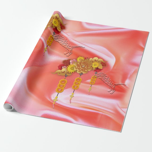 Cadeau L'année du papier d'enveloppement de tigre (Déroulé)