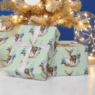 Cadeau Le Cerf Dans Le Papier Motif Bois