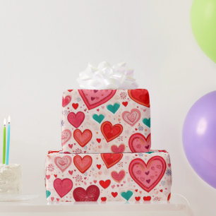 Cadeau Le coeur de la Saint Valentin Envelopper le papier