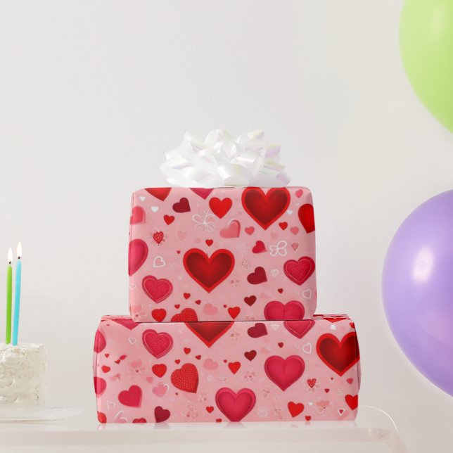 Cadeau Le coeur de la Saint Valentin Envelopper le papier (Cadeaux de fête)
