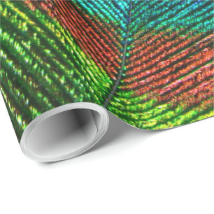 Cadeau Le paon fait varier le pas du papier d'emballage