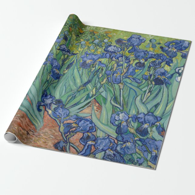 Cadeau Le papier d'enveloppement Irises de Van Gogh (Déroulé)