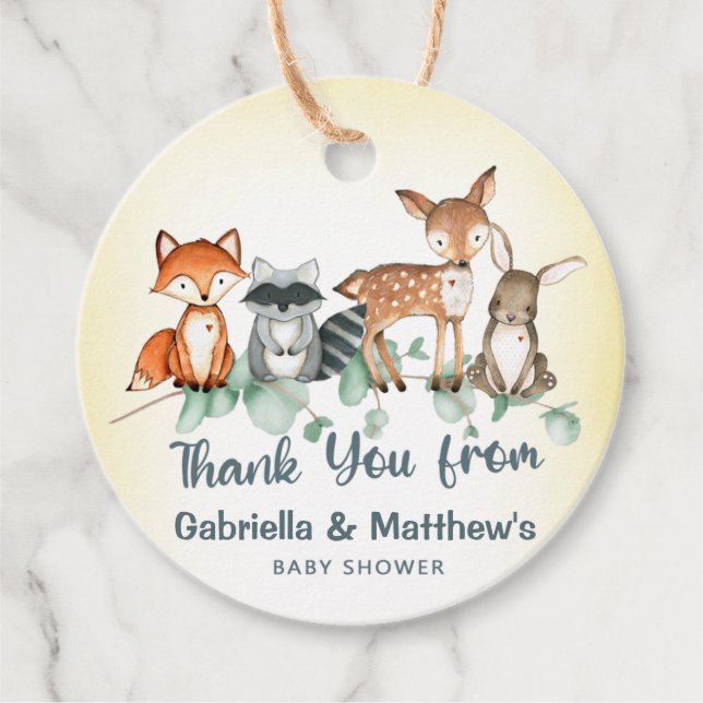Cadeau Les animaux des bois entourent les étiquettes de r (Devant)