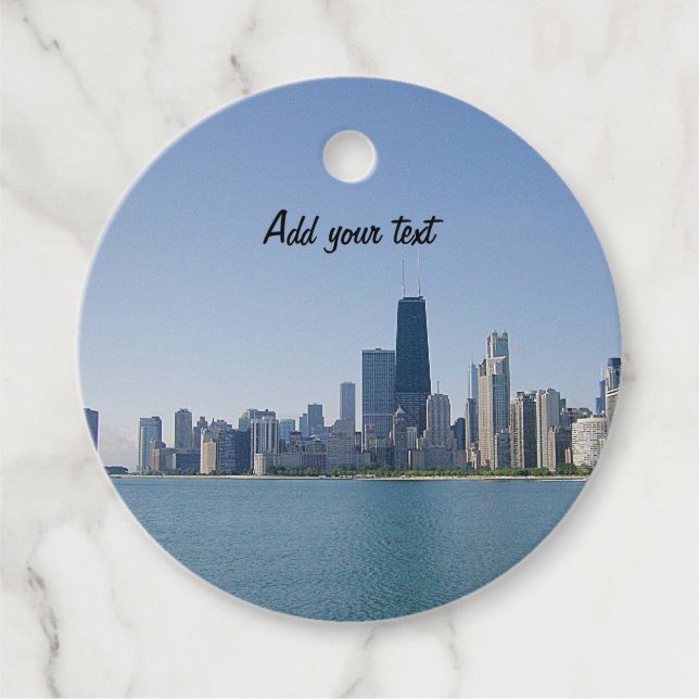 Cadeau Les étiquettes de faveur de l'horizon de Chicago (Devant)