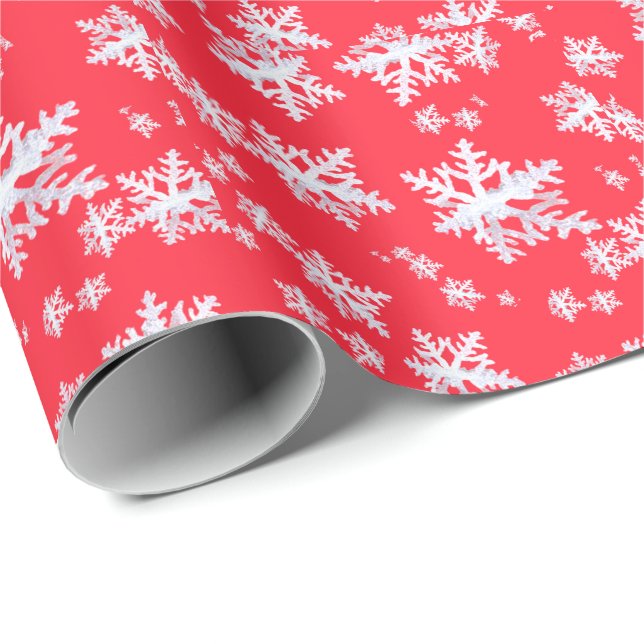 Cadeau Les flocons de neige annotent le papier (Coin rond)