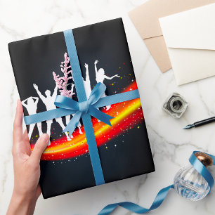 Cadeau Les gens dansent Silhouettes envelopper du papier