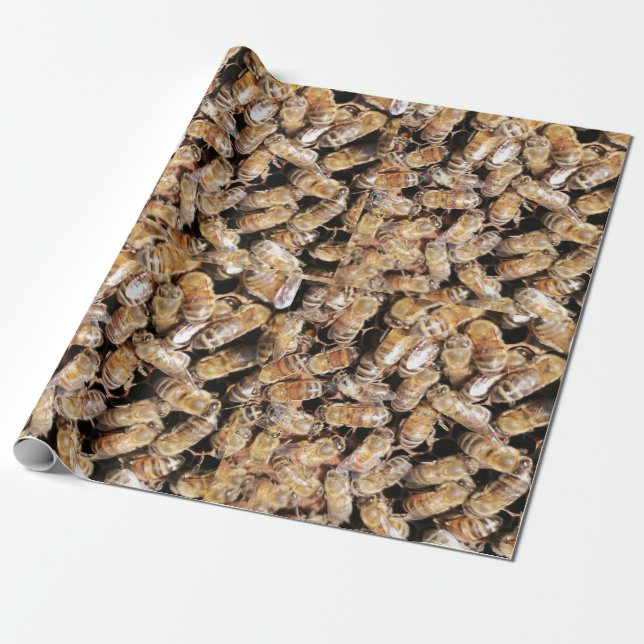 Cadeau Les insectes d'abeilles enveloppant du papier (Déroulé)