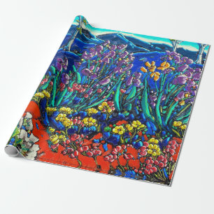Cadeau Les iris du papier d'emballage de Van Gogh