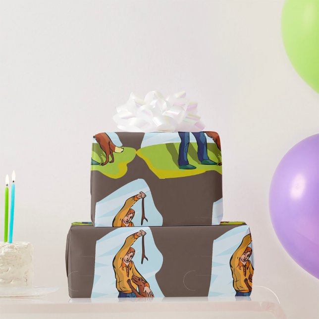 Cadeau L'Homme Et Son Papier À Envelopper Le Chien (Créateur téléchargé)