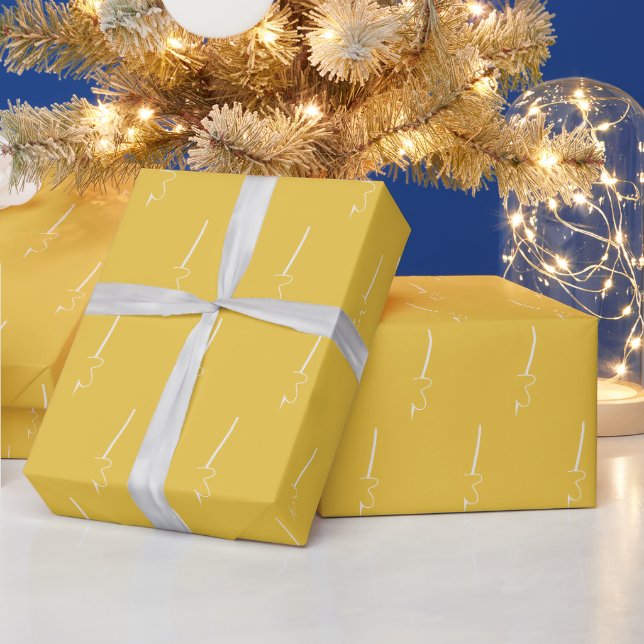 Cadeau Lien du coeur Papier d'enveloppement doré (Vacances)
