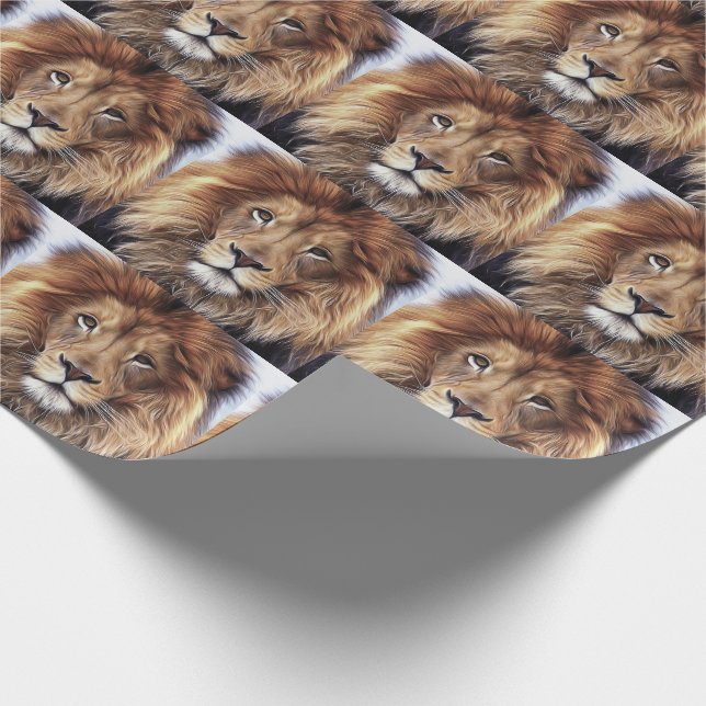 CADEAU LION CHRISTMAS WRAPPER PAPIER (Coin)