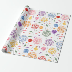 Cadeau Lollipop Bonbon Motif Papier d'enveloppement color