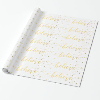 Cadeau L'or croient le papier d'emballage de vacances de