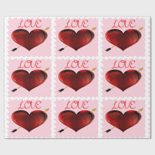 Cadeau Love Forever Stamp Wrapper Papier