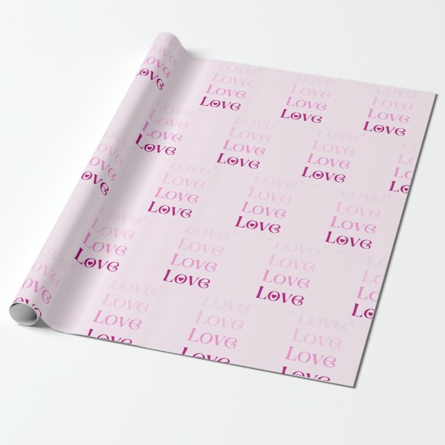 Cadeau Love Love Love Love Wrapper Papier (Déroulé)