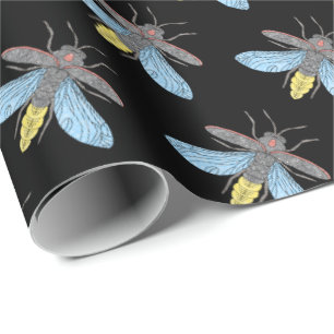Cadeau Lucioles (noir) - Papier d'emballage