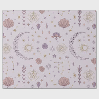 Cadeau Lune mystique et étoiles Papier Tissu