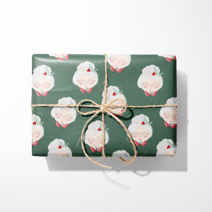 Cadeau Madame Claus Sage Face Papier d'emballage de Noël