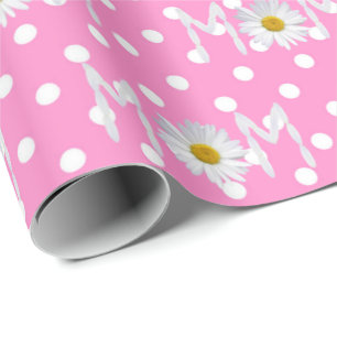 Cadeau Maman Daisy Sur Papier Pois Enveloppé