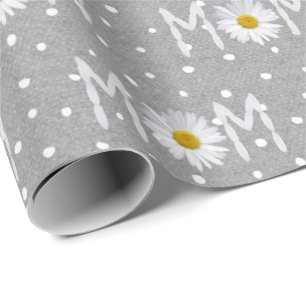 Cadeau Maman Daisy Sur Papier Pois Enveloppé