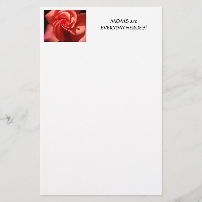 Cadeau MAMAN PAPETERIE Rose Fleur Papier à Lettre  (Devant)