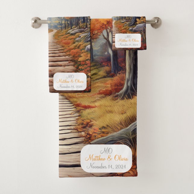 Cadeau Mariage de chemin de forêt d'automne person (En situation)